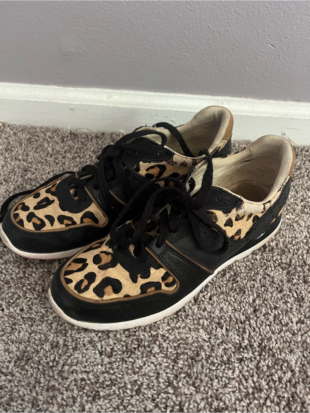 UGG Women’s Leopard Print Athletic Sneakers - Black & Tan